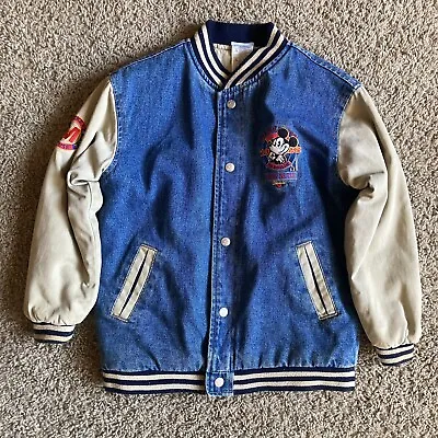 Disney Mickey Mouse 1928 True Blue Classic  Jacket Quilted Vintage 90s Sz M 7/8 • $150