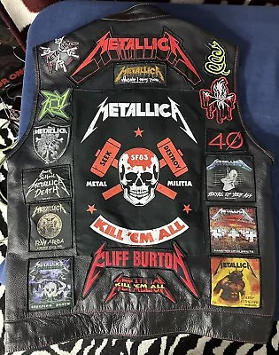 Custom Leather METALLICA Battle Vest Large • $800