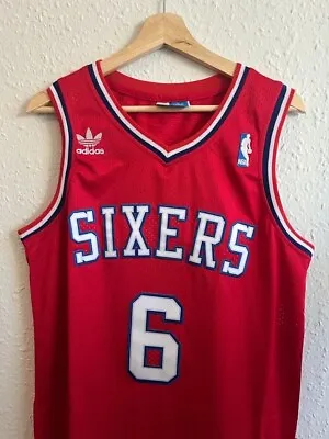Philadelphia 76ers Julius Erving #6 NBA Swingman Red Basketball Jersey T-shirt • £21.99
