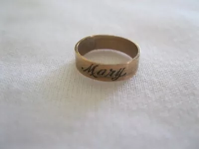 Antique Gold Wash Baby Ring With The Name Mary Ingraved • $20