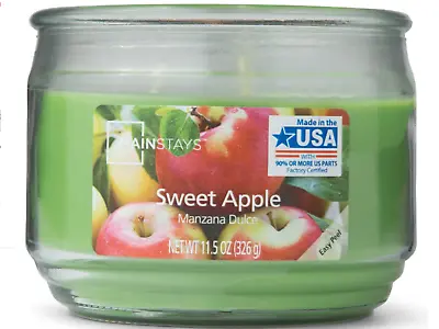 Mainstays Sweet Apple Scented 3-Wick Glass Jar Candle 11.5 OZ /326 G MADE IN USA • $9.99