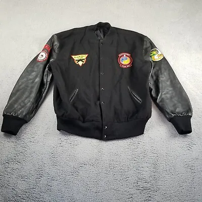 Kung Fu Cobra Kai Wool Leather Varisity Jacket XXL Black Belt Kajukenbo 26X30 • $55.92