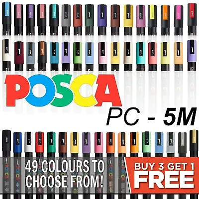 Posca Paint Marker PC-5M 2.5mm Pen Fabric Glass *49 Colours* Buy 3 Get 1 FREE • £3.69