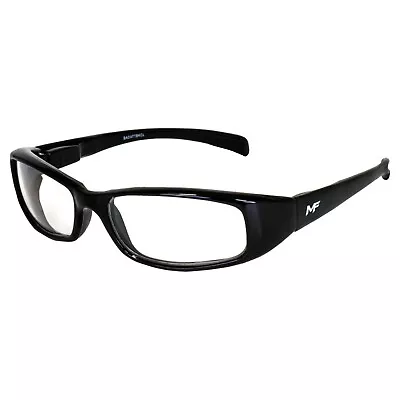 MotoFrame Bad Attitude Motorcycle Sunglasses Black Frame Clear Anti-fog Lens • $10.99