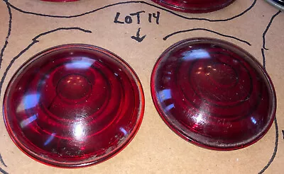 2 Vintage A2029 Domed Red Glass Lens Car Truck Lamp Light 2 1/2Diameter:14of 25 • $21.81