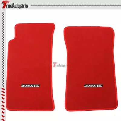 For 90-97 Mazda Miata MX-5 Red Nylon Front Floor Mat Carpet W/ Emblem 2PC • $52.99