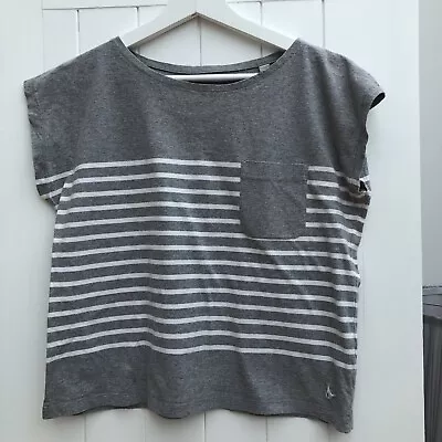 Jack Wills Women’s Grey & White Striped T-shirt Top Size UK 8 • £1.99