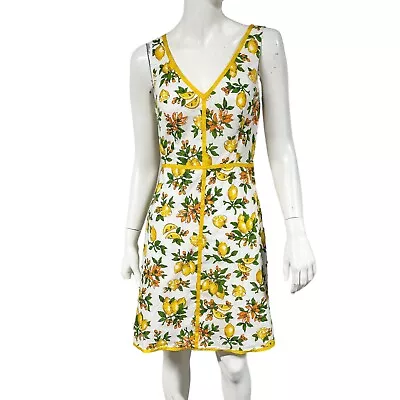 Milly Of New York  Lemon Print Cotton Sheath Dress Womens Size 4 • $46.99