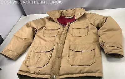 Men's Vintage Four Winds Tan Duck Down/Feather 4-Pocket Winter Parka Coat Size L • $9.99