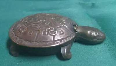 Antique Metal Turtle Cloth Measuring Tape Holder  Pull My Head Not My Leg  30s  • $55