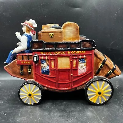 Wells Fargo And Co Cookie Jar Vintage Ceramic Western Stagecoach 2002 • $34