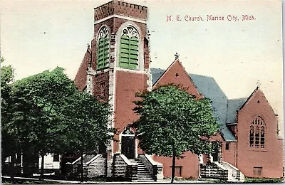 C1910 Marine City MI Methodist Episcopal Church Hand Colored? M.E.C. • $13.09