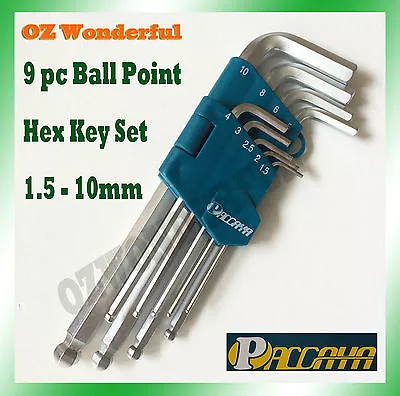 9pc Long Arm Ball Point Torx End Hex Keys Set Wrench Set High Quality 1.5 - 10mm • $6.99