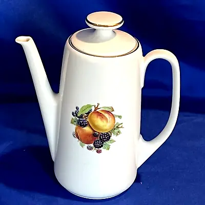 Vtg Bareuther Waldsassen Bavaria Germany Gold Trim Mixed Fruits Coffee Pot #254 • $77.06