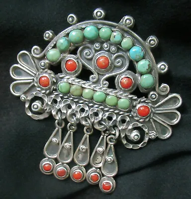 Vintage Sterling Mexico Brooch - 2 3/8 Inches 20 Grams Matl Style • $132.50