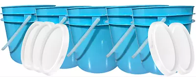 1 Gallon  Bucket Pail With Lids - Food Grade - BPA Free Aqua Color ( Pack Of 5) • $37.55