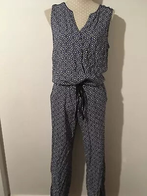 £11.95 • Buy Miss Captain Blue Bold Print Jumpsuit Playsuit Size 10/12