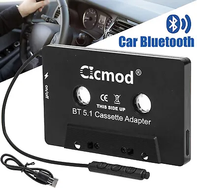 Bluetooth 5.1 Car Cassette Tape Audio Adapter Universal For Iphone Ipod Android • £10.69