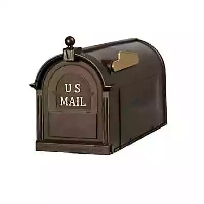 Bronze Post Mount Mailbox Large Keeps Mail Dry Heavy Duty For Rural • $25.92