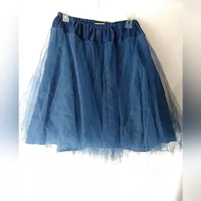 Blue Tulle Underskirt Petticoat Elastic Waist Size Medium • $15.90