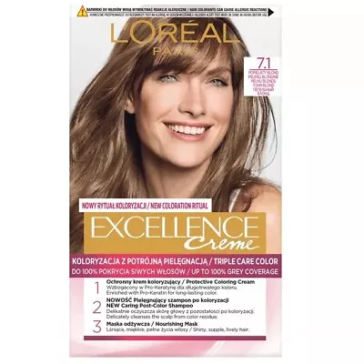 3600523320271 Excellence Creme Farba Do Włosów 7.1 Popielaty Blond L'Oreal Paris • £9.69