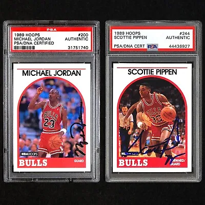 1989 Hoops 🔥 Michael Jordan #200 + Scottie Pippen #244 Autograph 🔥 PSA AUTO • $5600