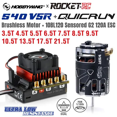 Hobbywing 120A G2 ESC Rocket 540 Motor Sensored Brushless Combo For 1/10 RC Car • $125.04