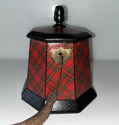 Beautiful & Unusual Antique Queen Victoria Octagonal Tartan Ware Tea Caddy C1870 • £995