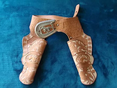 Vintage Kid Toy Mustang Western Cowboy Gun Holsters & Belt - 1980 CBS Inc. • $24.99