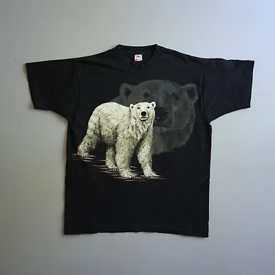 Vintage Polar Bear T Shirt Nature Animal Print FOTL • $49