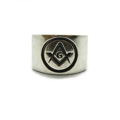 Genuine Sterling Silver Men Masonic Ring Solid Hallmarked 925 R001998 • £54.09