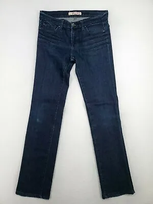 J Brand Pants Womens Sz 27 Slim Straight Jeans Stretch Denim Low Rise Dark Wash • $17.59