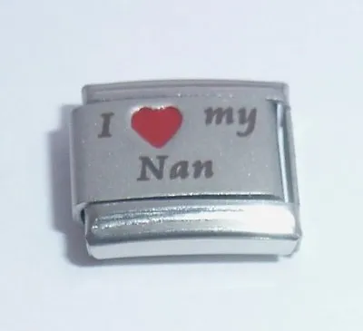I LOVE MY NAN Italian Charm - Red Heart 9mm Fits Classic Bracelets Gran Nana N80 • £2.99