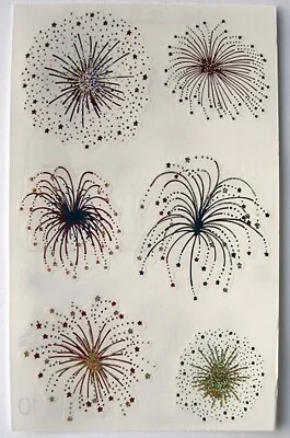 Mrs. Grossman's Stickers PATRIOTIC SPARKLY Fireworks Pretty HTF Disc. • $7.50