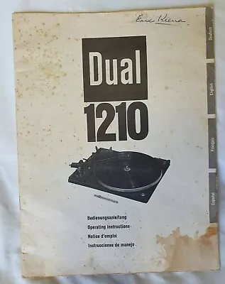 Vintage DUAL Model 1210 Record Turntable Operating Instruction Manual • $19.95