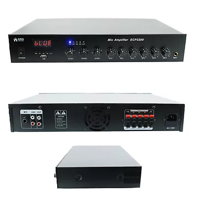 EMB 300 Watts 4-Channel 100V 70V Mixer Amplifier USB Bluetooth 4-16hom • $169.99