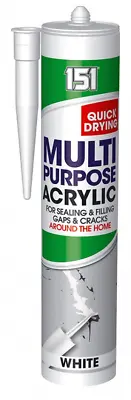 151 Multipurpose Acrylic Silicone White Sealant Filler Anti Mould Unibond-10023A • £5.49