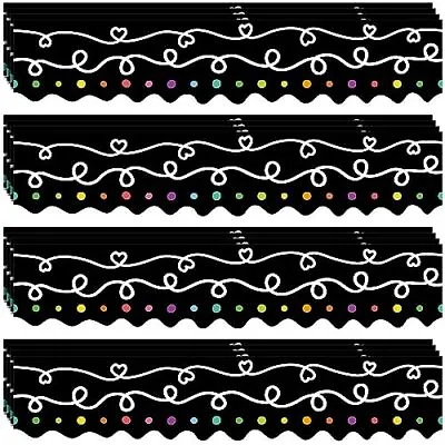 60 Pcs 59 Feet Bulletin Board Borders Chalkboard Dotted Swirl Bulletin Board Pap • $14.45