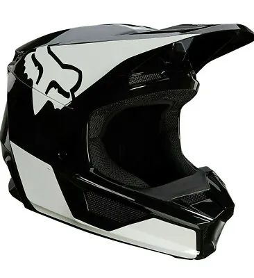 Fox Racing V1 Core Revn Mx Helmet - Black/white - Motocross/offroad • $109.95