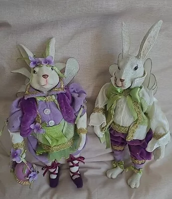 Set Of 2  Mark Roberts Mr. And Mrs. Easter Bunny Fairies • $149.99