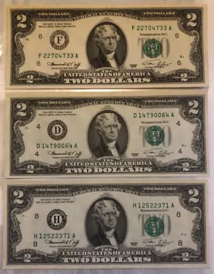 1976 LOT OF 3 CRISP AU BICENTENNIAL 2 Dollar Bills • $20
