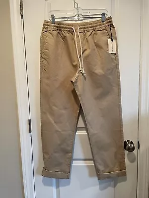 United By Blue Organic Canvas Hemp Pull-On Pants Chinos Beige Men’s Medium NWT • $24.99