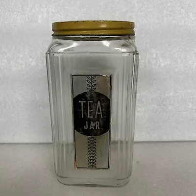  Vintage Hazel Atlas Glass Tea Jar / Canister • $15