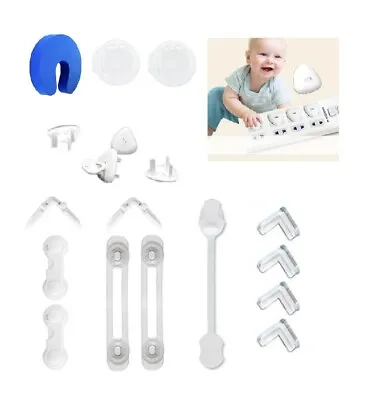 18 Pcs Baby Child Toddler Kids Home Safety Kit Set Plug Socket Door Guard Corner • £8.99