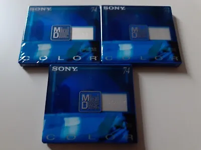 Sony Minidisc MDW74CRL Sapphire Blue X3 74 MINS  Recordable Audio INSURED POST  • £10