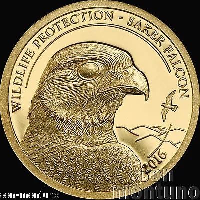 2016 Mongolia - SAKER FALCON Wildlife Protection - 1/2 Gram 24K GOLD COIN .9999  • $85