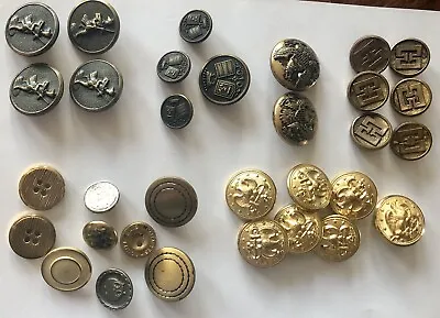 Vintage Antique Military 32 Mixed Buttons Lot ~ See Pics!! • $10