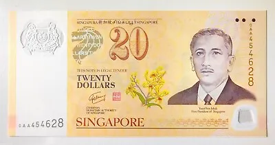 Singapore 20 Dollars 2007 Polymer Gem UNC - Currency Interchangeability Banknote • $35
