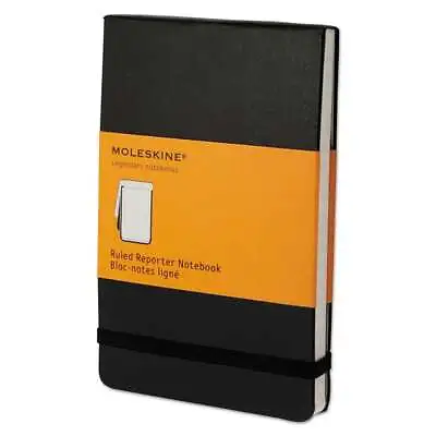 Moleskine Reporter Notebook Ruled 3 1/2 X 5 1/2 Black Cover 192 Sheets • $24.66