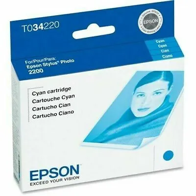 Epson T034220  Cyan Ink Cartridge For Epson Stylus Photo 2200 12/2005 • $10.99